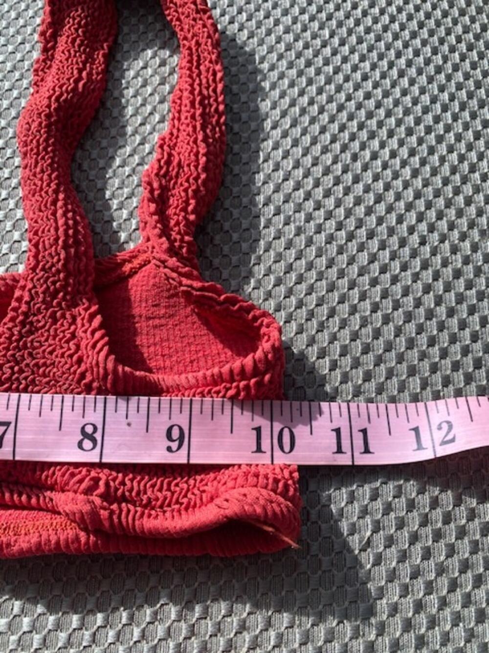 Youswim Red Crinkle Bikini 2 Pc Swimsuit Made in England Stretch One Size